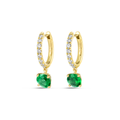 Majestic Diamond Earrings Opulence - Round Colombian Emerald