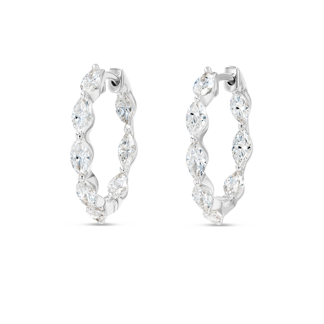 Aura Diamond Earrings Harmony - Marquise Diamond Hoop