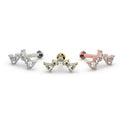 Serene Ear Piercing Elegance - Diamond Pear Climber
