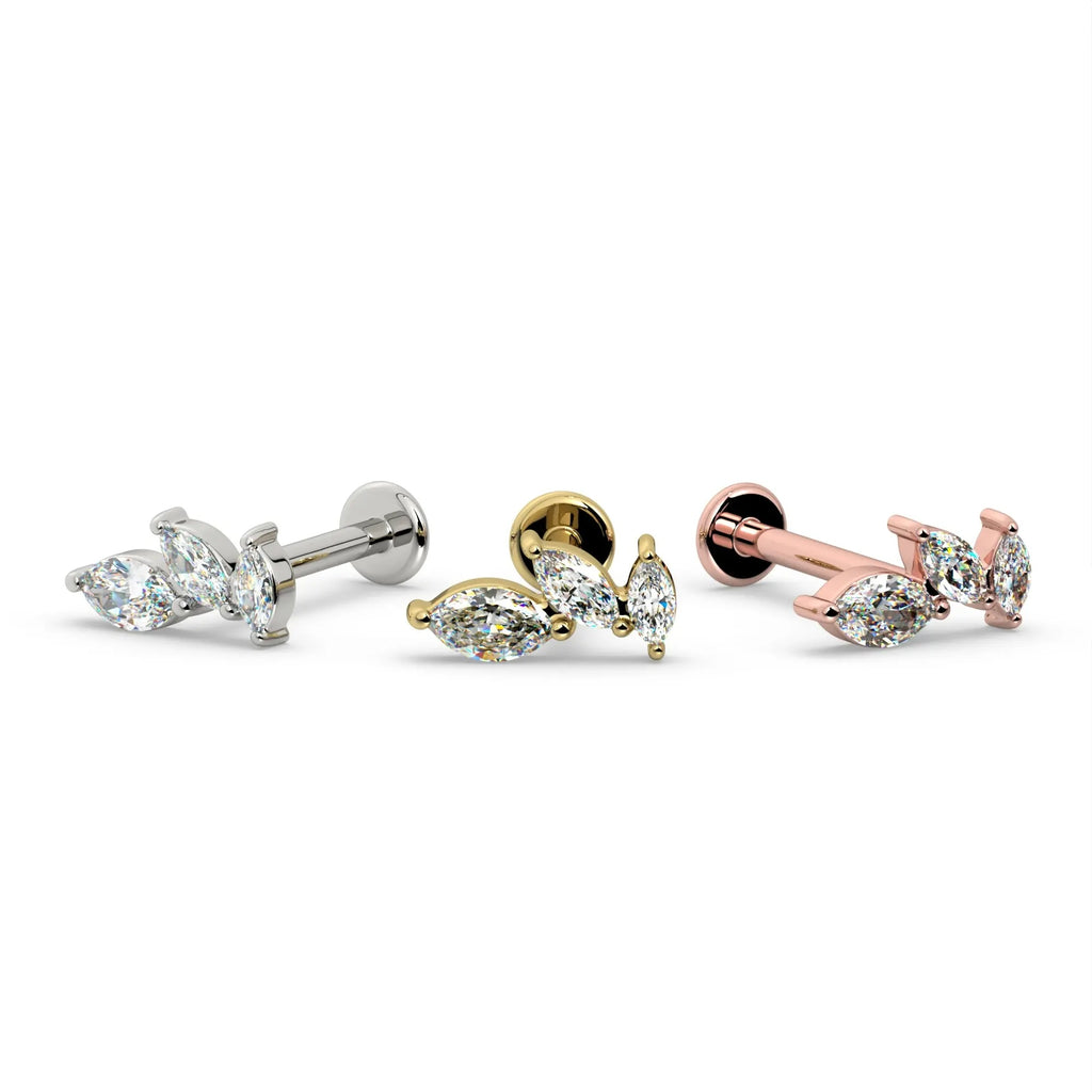 Majestic Ear Piercing Grandeur - Marquise Diamond Cascade