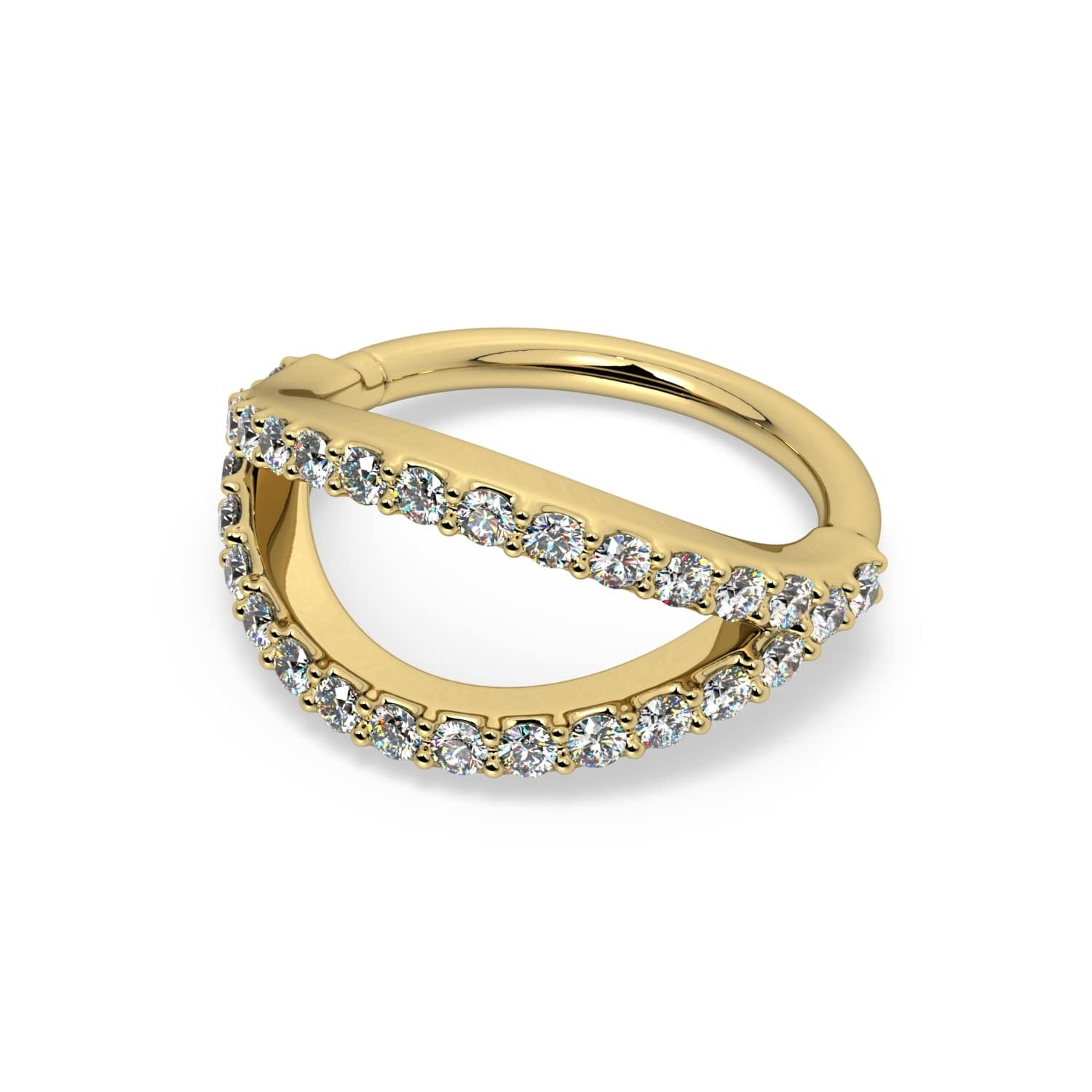 Serene Ear Piercing Harmony - Pav Diamond Double