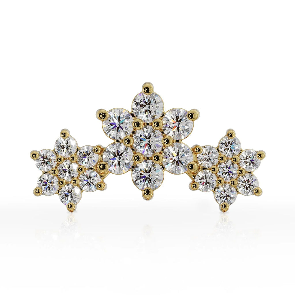 Timeless Ear Piercing Grace - Triple Flower Flat