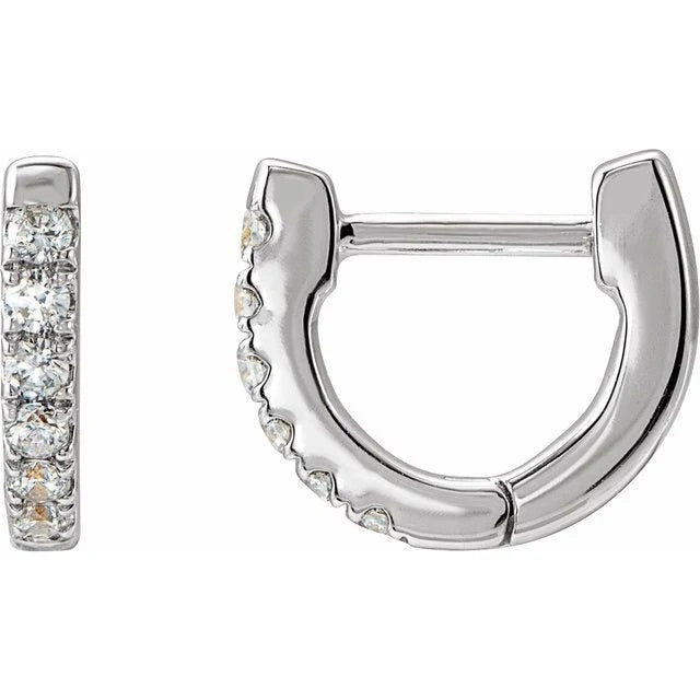 Regal Ear Piercing Elegance - Diamond Huggie Hoop