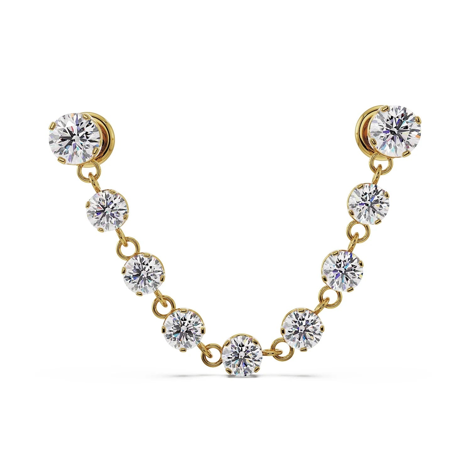 Timeless Ear Piercing Elegance - Brilliant Lyra Connector