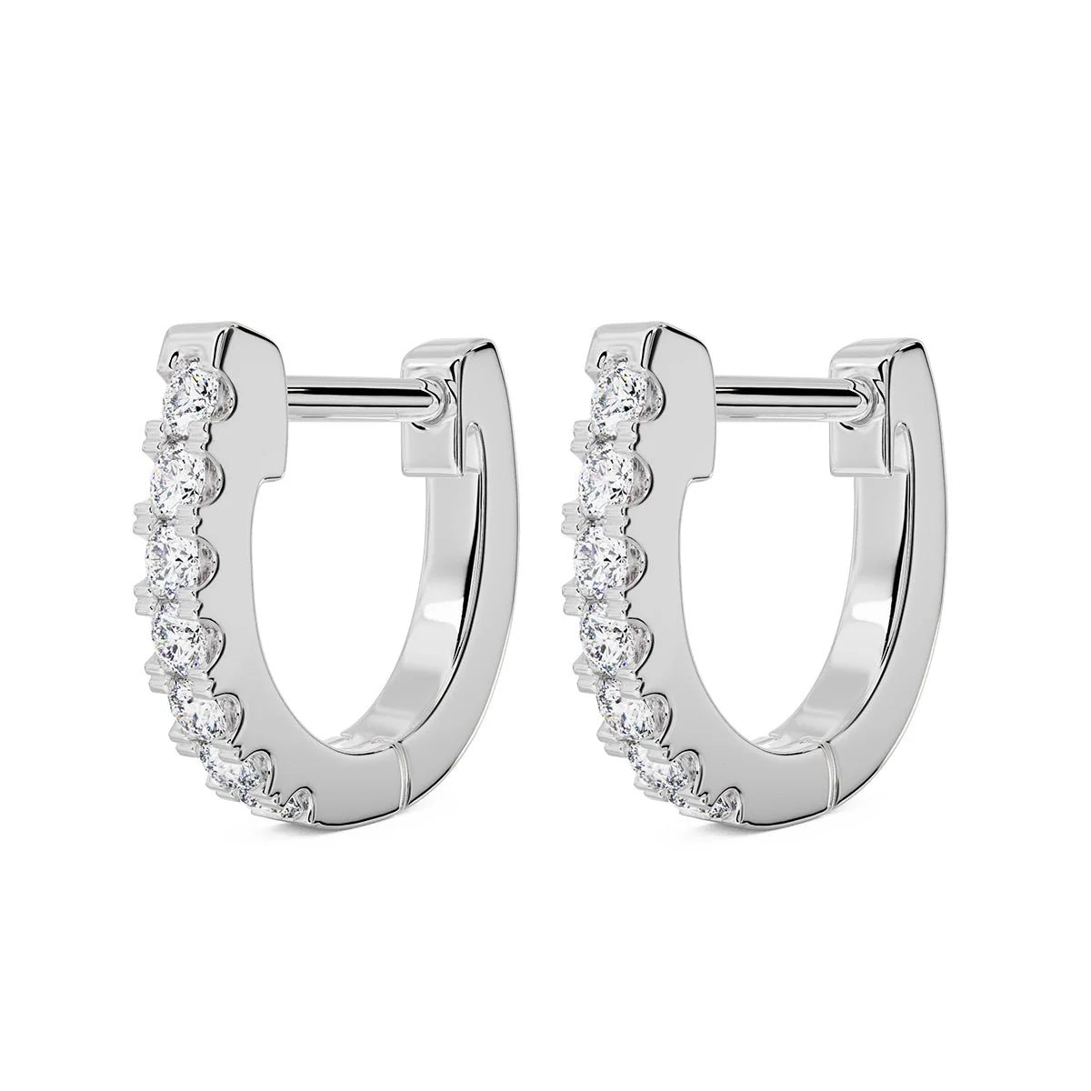 Ethereal Ear Piercing Illumination - Diamond Huggie Hoop