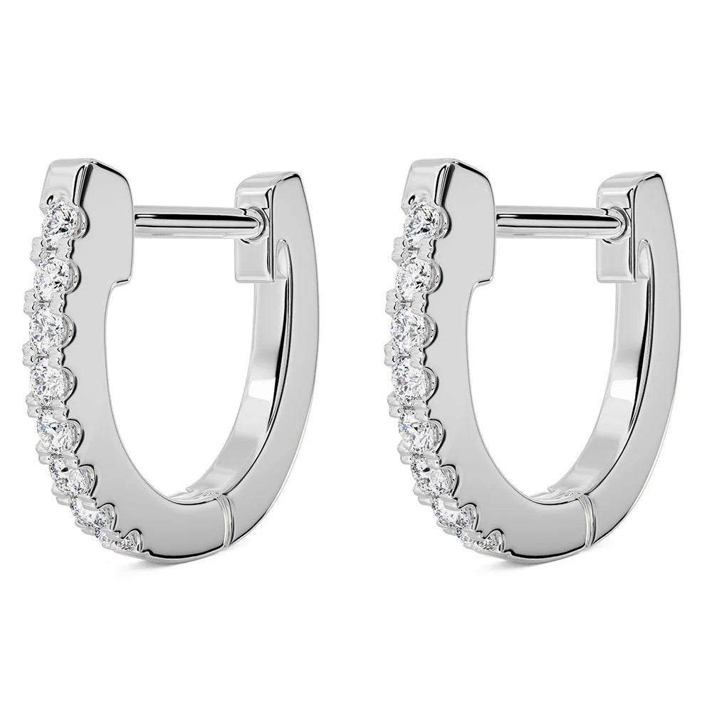 Infinite Ear Piercing Elegance - Diamond Huggie Hoop
