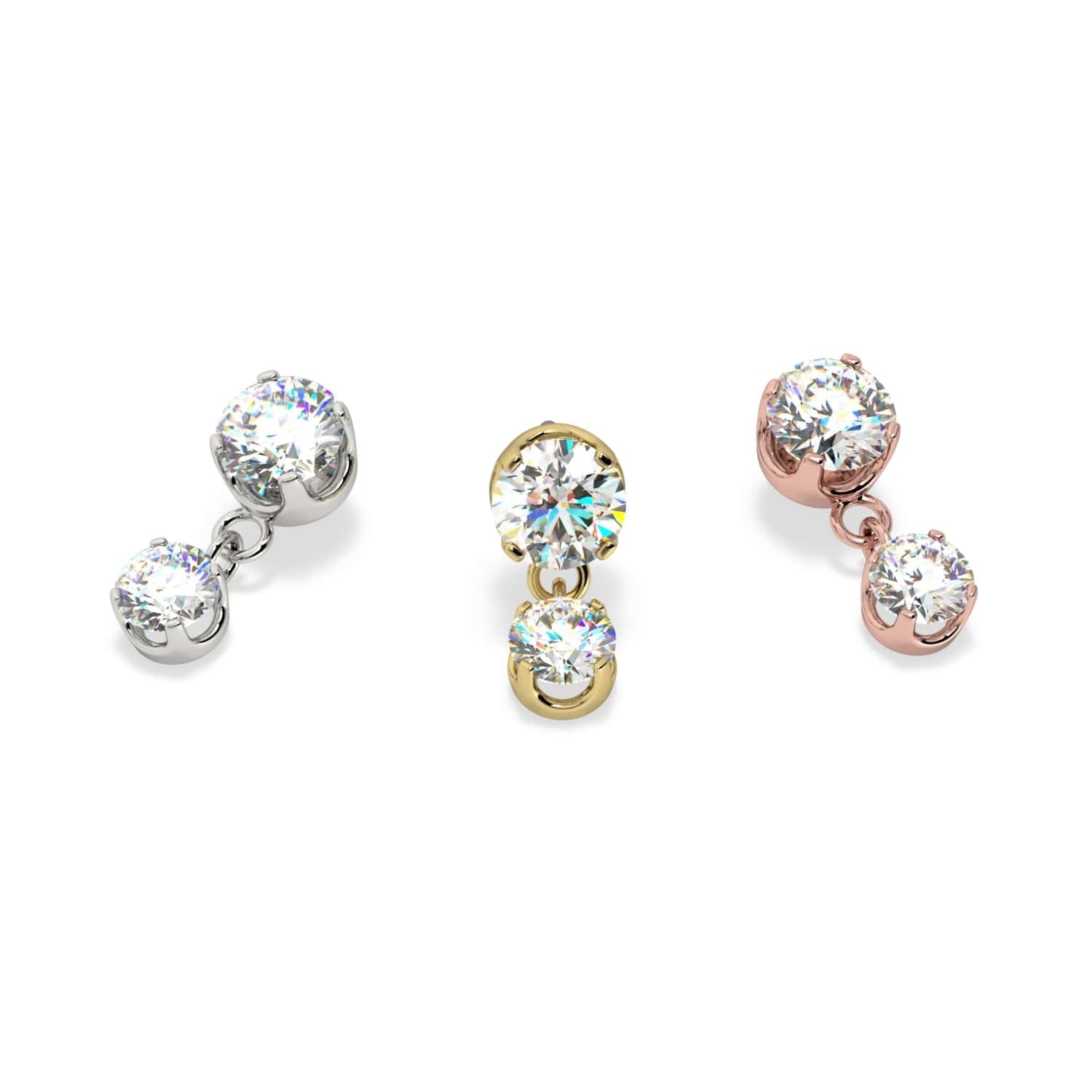 Royal Ear Piercing Illumination - Prong Gem Dangle
