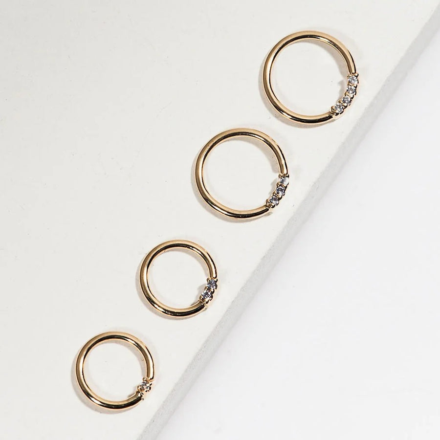 Luminous Ear Piercing Harmony - Three Diamonds Seam