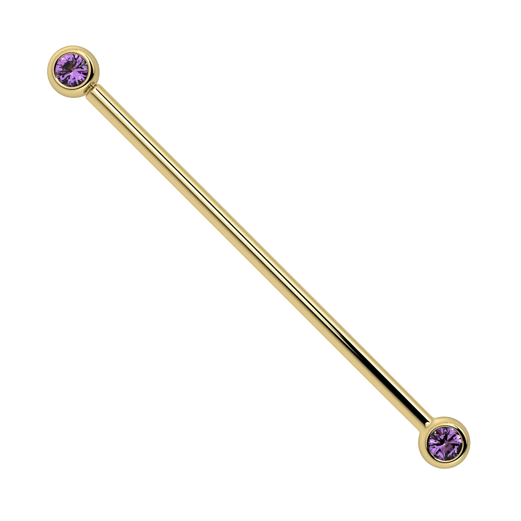 Timeless Ear Piercing Essence - Amethyst Bezel Industrial