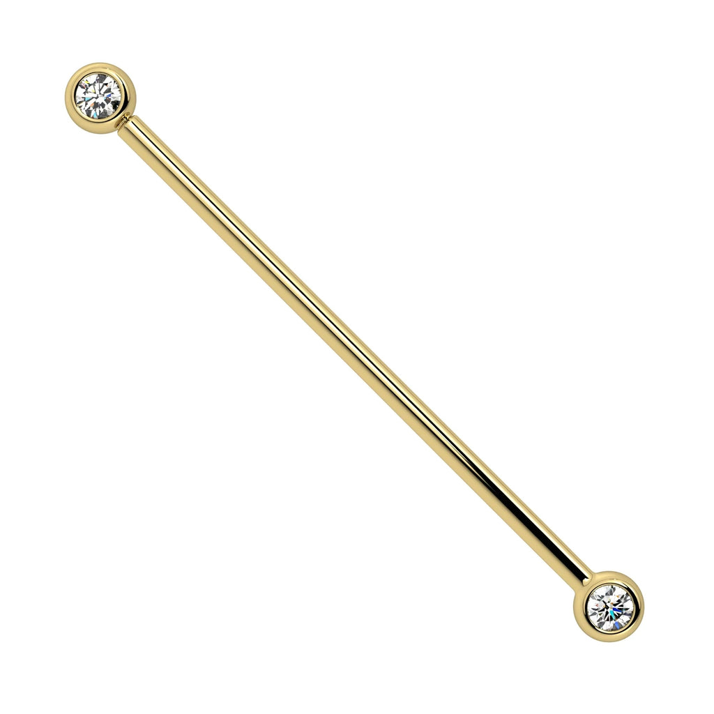Timeless Ear Piercing Opulence - Cubic Zirconia Bezel