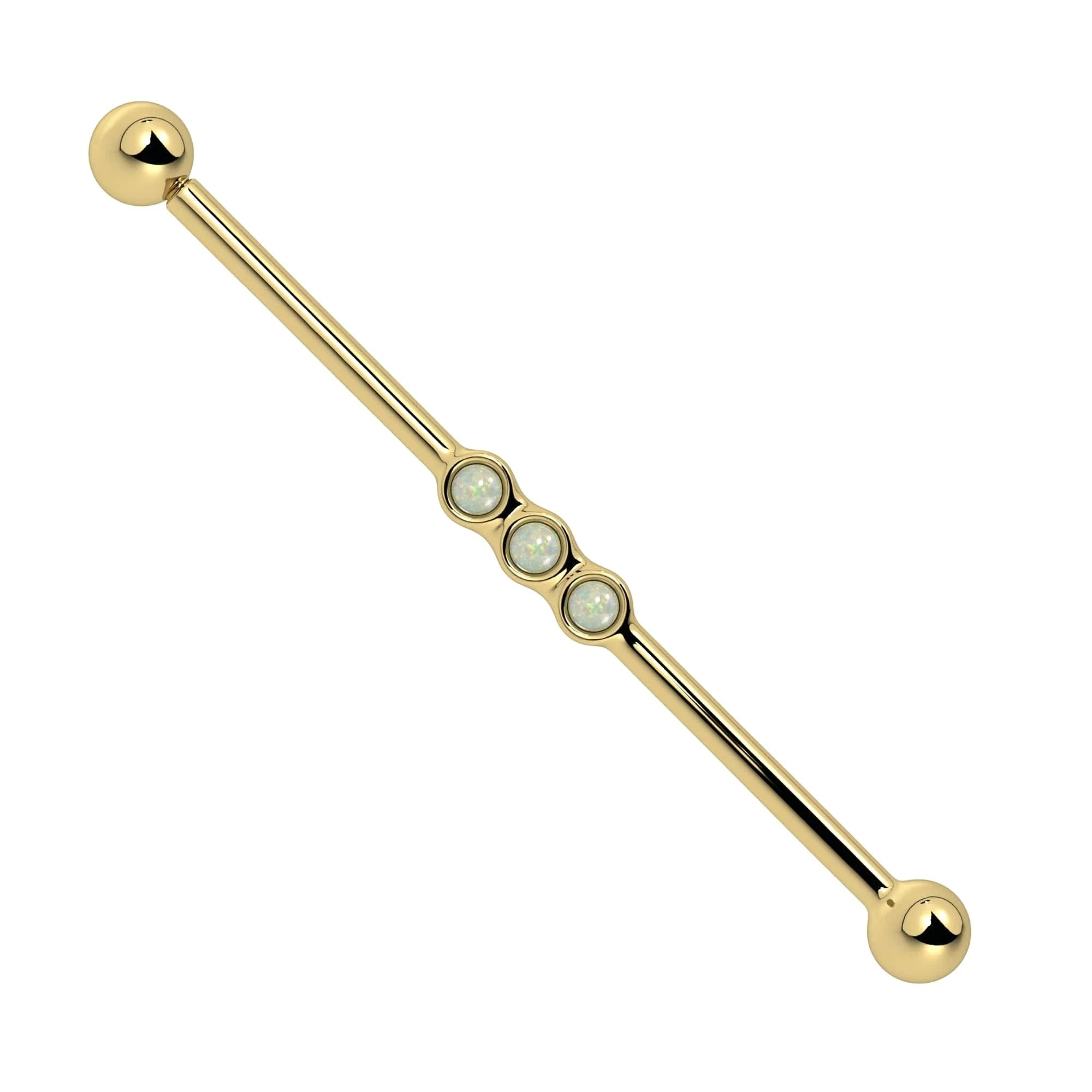 Ethereal Ear Piercing Elegance - Bubble Cabochon Industrial