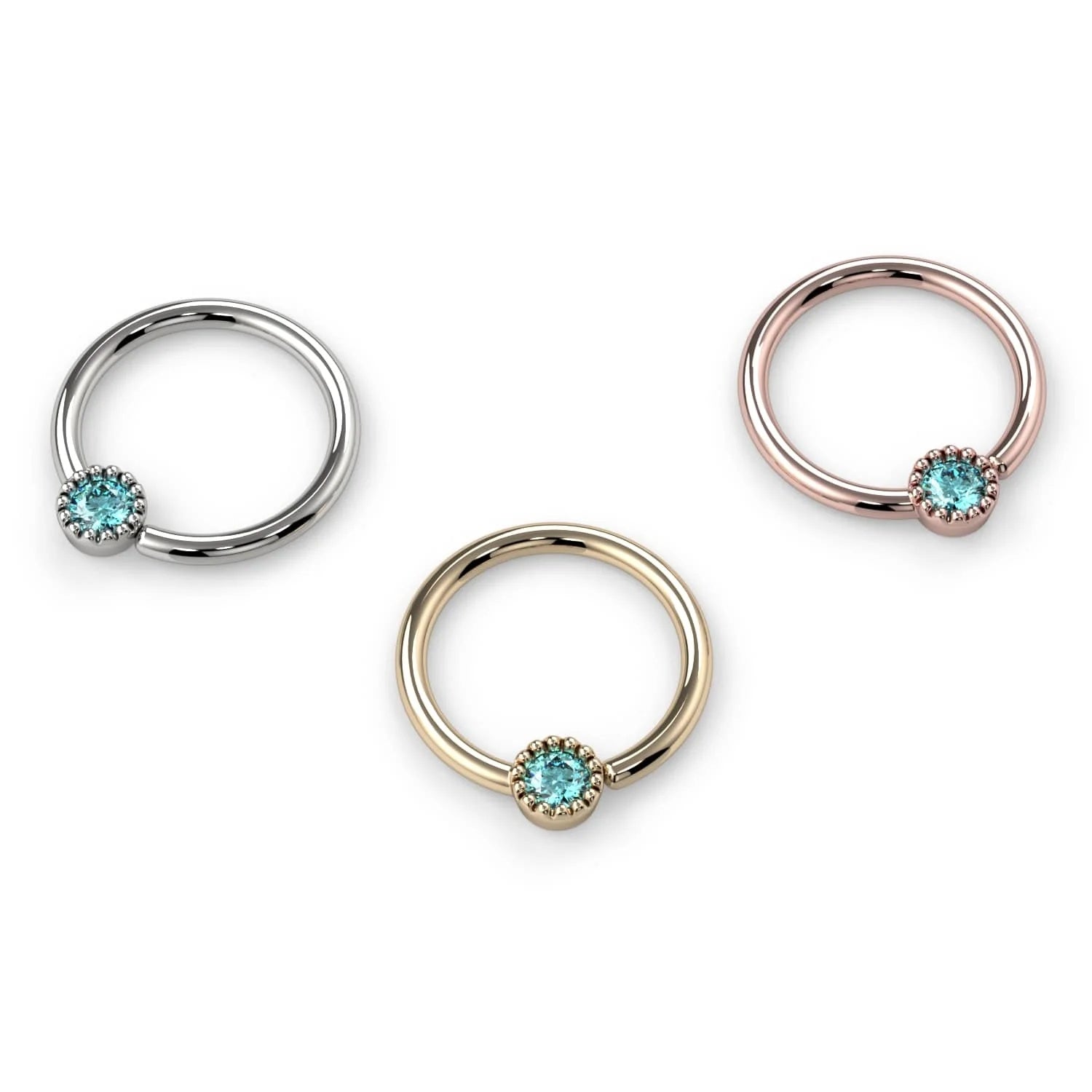 Royal Ear Piercing Radiance - Aqua Diamond Perlag