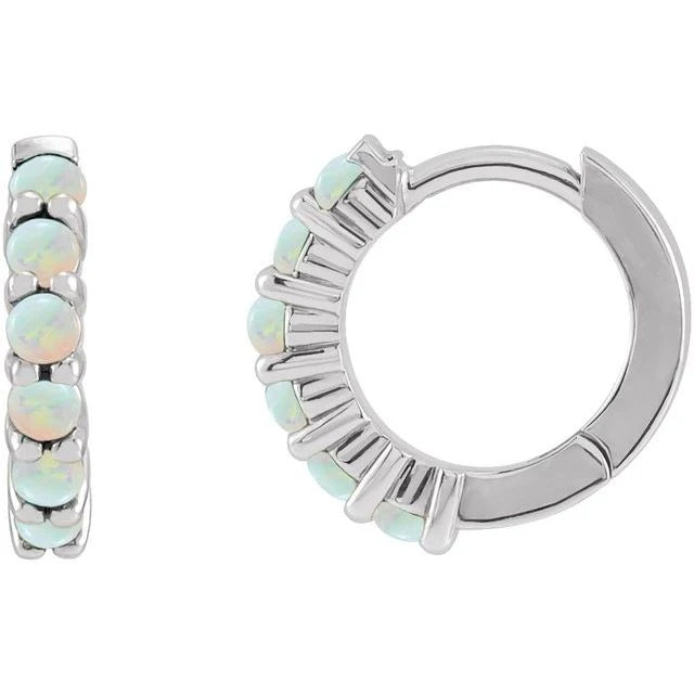 Infinite Ear Piercing Illumination - Opal Huggie Hoop