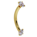 Ethereal Ear Piercing Radiance - Dainty Diamond Prong-Set