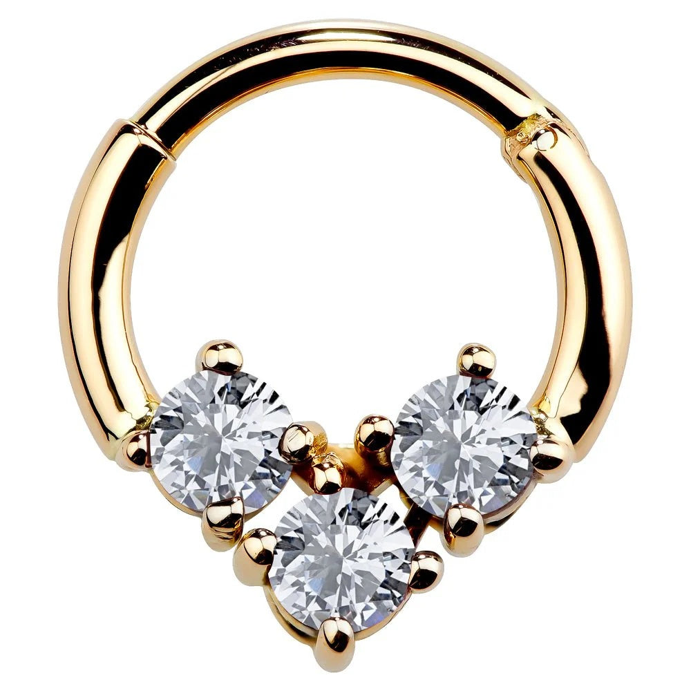 Ethereal Ear Piercing Radiance - Cubic Zirconia Hinged