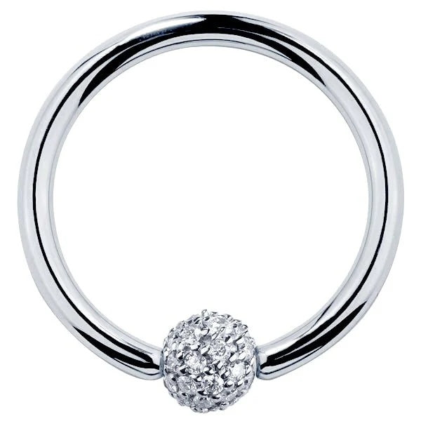 Majestic Ear Piercing Opulence - Diamond Pave Ball