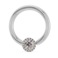 Timeless Ear Piercing Elegance - Diamond Perlage Fixed