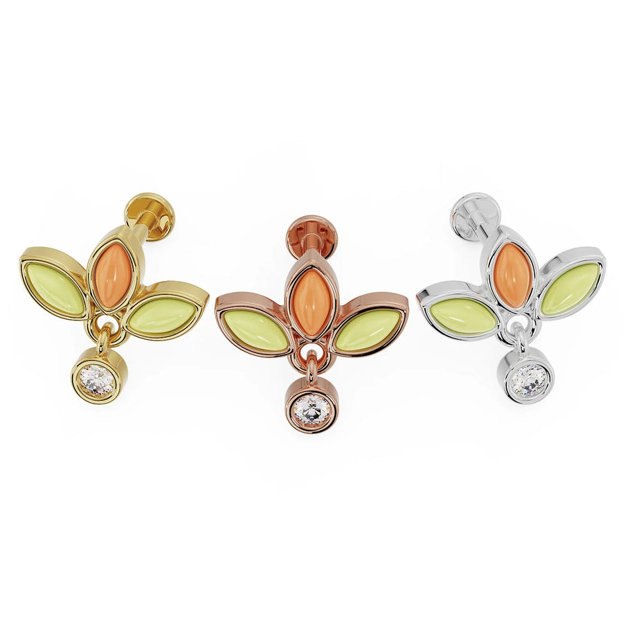 Ethereal Ear Piercing Grandeur - Jade Coral Wildflower