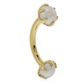Sovereign Ear Piercing Elegance - Pearl Prong-Set Curved