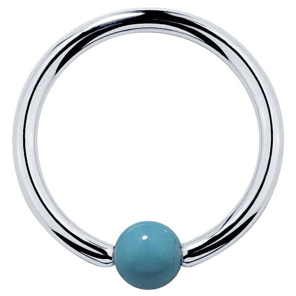 Regal Ear Piercing Heirloom - Faux Turquoise Captive