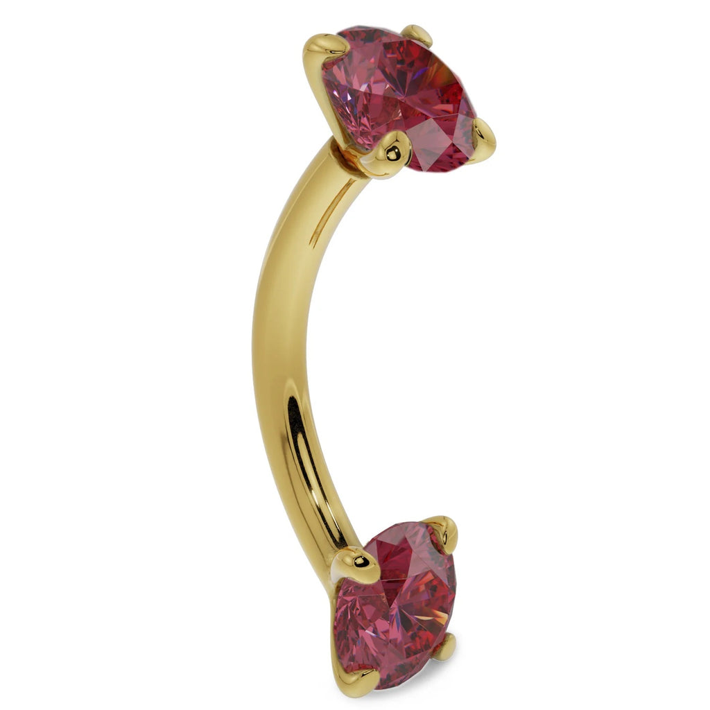 Celestial Ear Piercing Heirloom - Ruby Prong-Set Curved