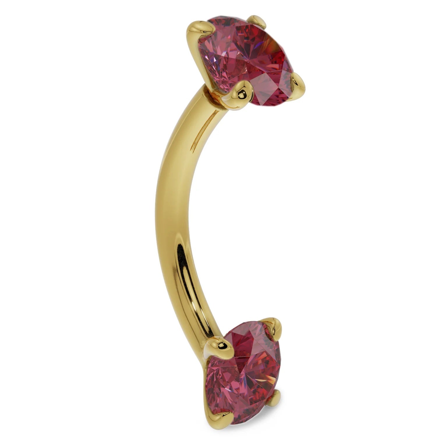 Celestial Ear Piercing Heirloom - Ruby Prong-Set Curved