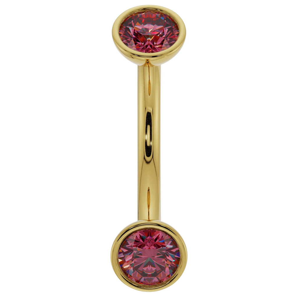 Ethereal Ear Piercing Grandeur - Ruby Bezel-Set Curved