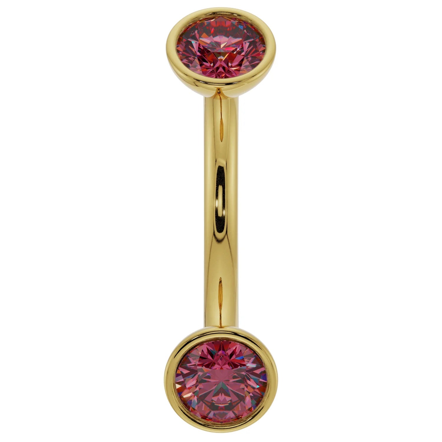 Ethereal Ear Piercing Grandeur - Ruby Bezel-Set Curved