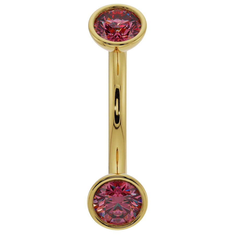 Ethereal Ear Piercing Grandeur - Ruby Bezel-Set Curved
