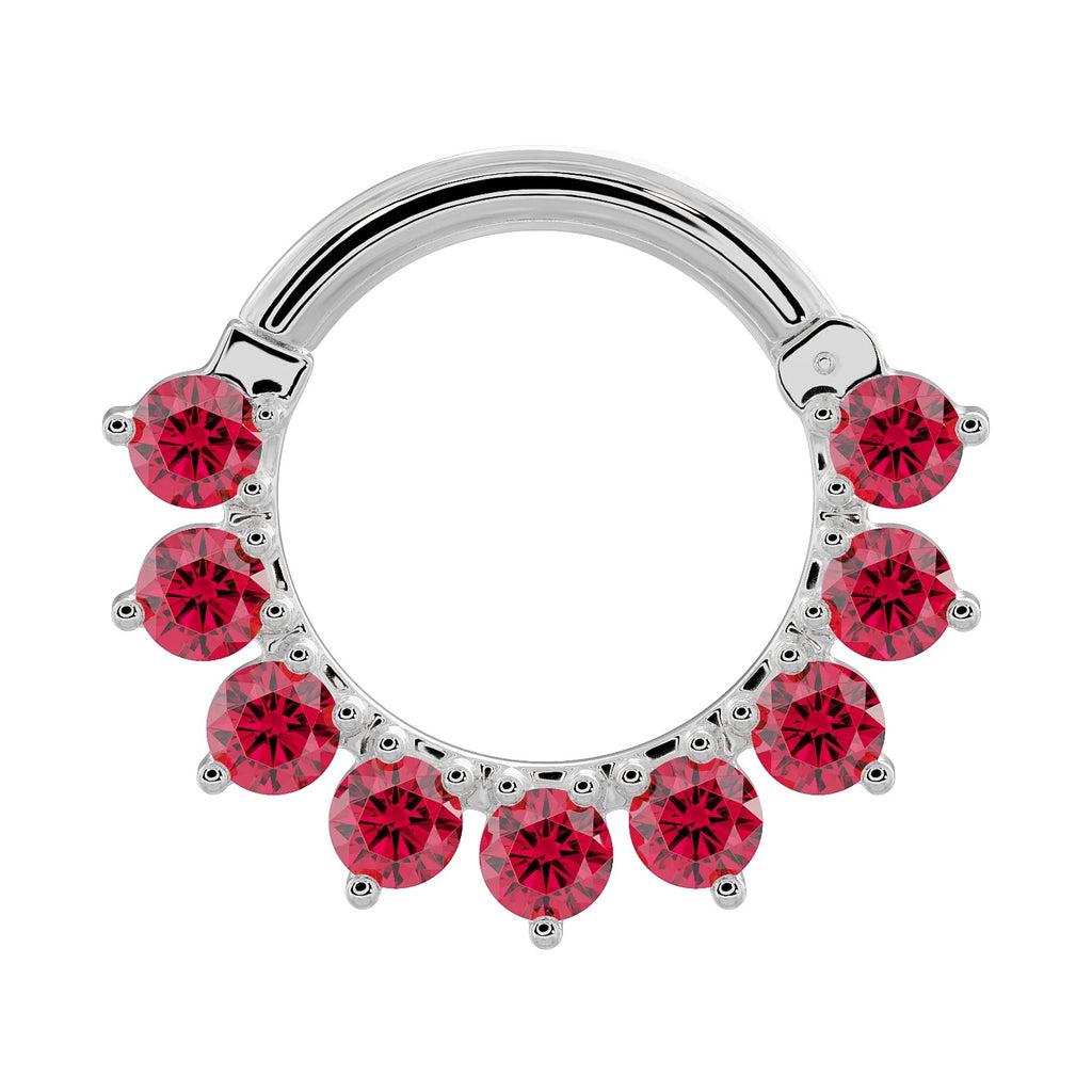 Luminous Ear Piercing Opulence - Garnet Petal Clicker