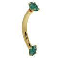 Infinite Ear Piercing Harmony - Dainty Emerald Prong-Set
