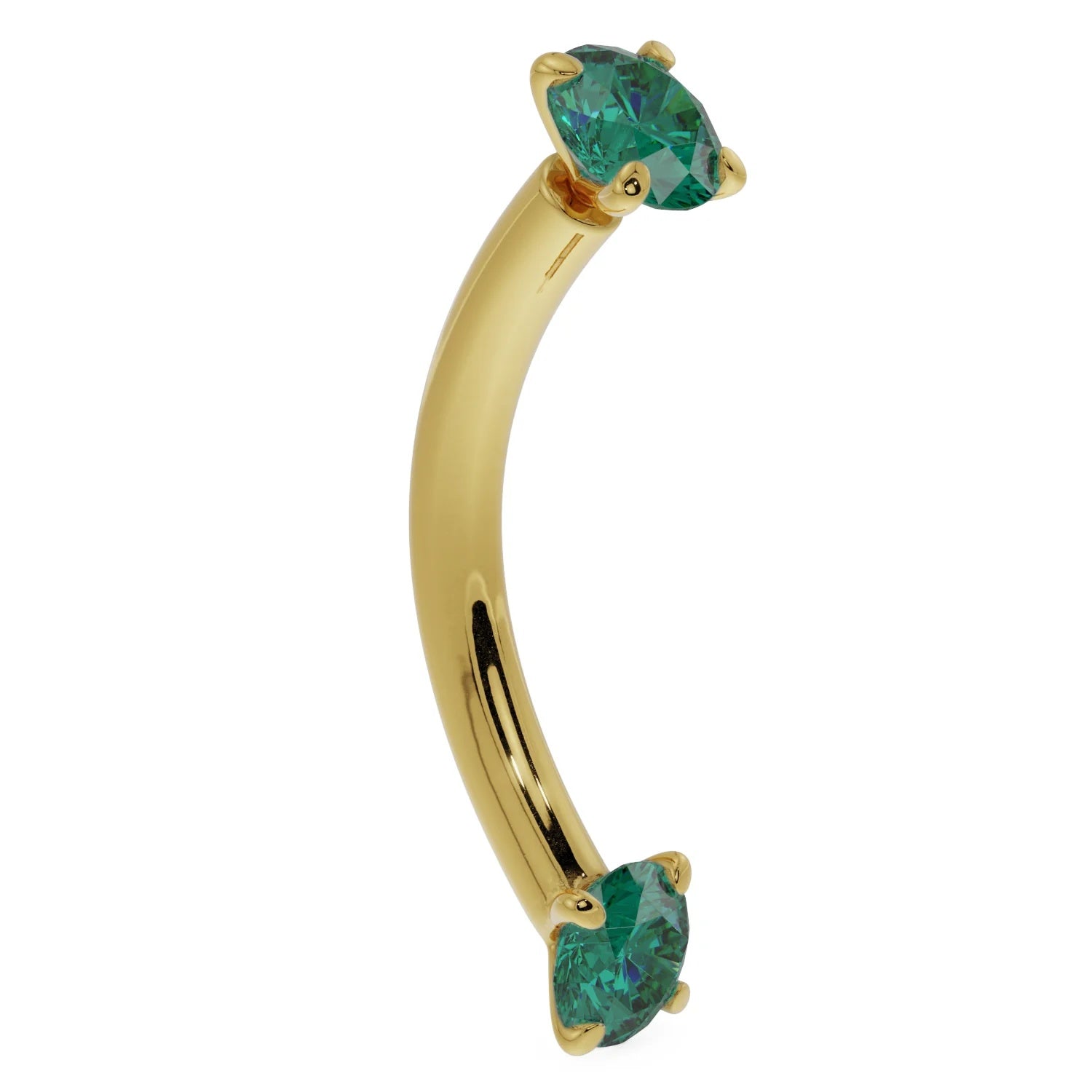 Infinite Ear Piercing Harmony - Dainty Emerald Prong-Set