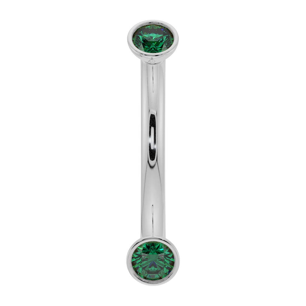 Royal Ear Piercing Allure - Dainty Emerald Bezel-Set