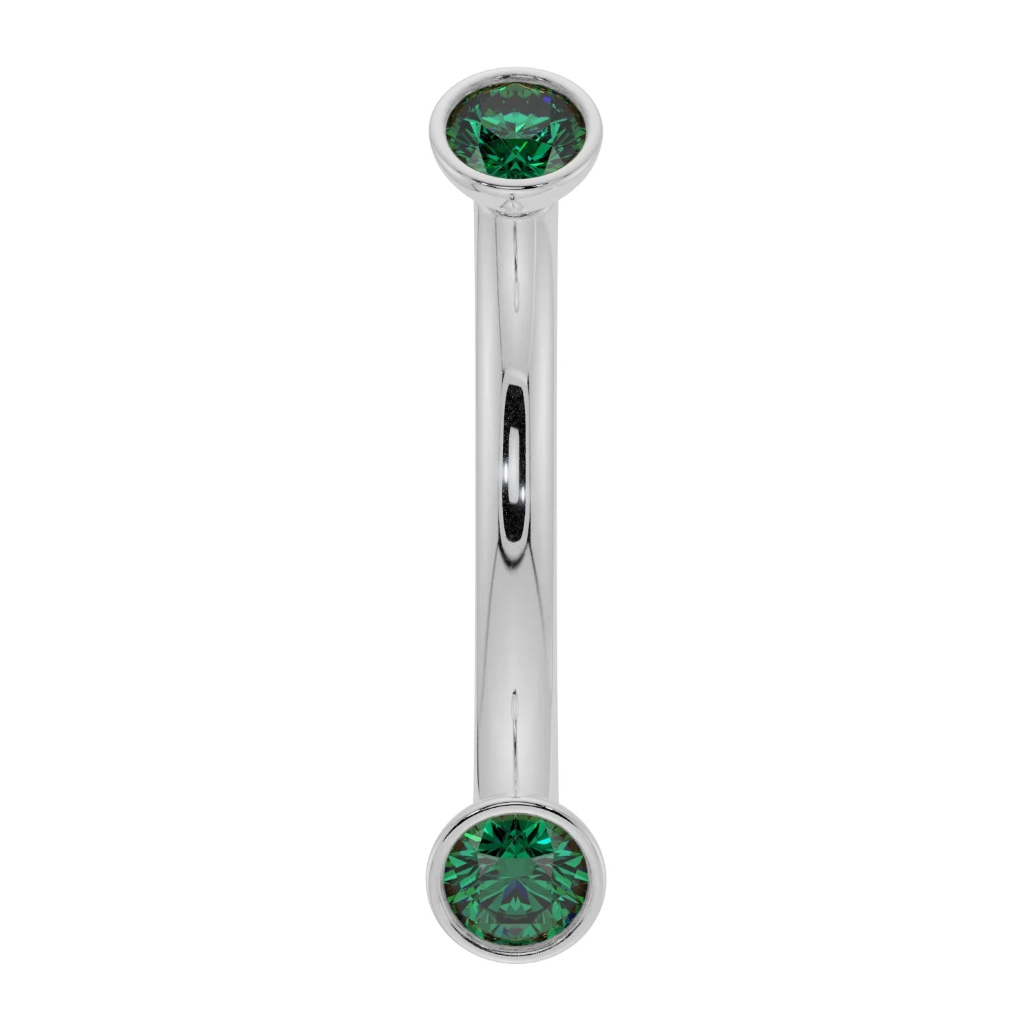 Royal Ear Piercing Allure - Dainty Emerald Bezel-Set
