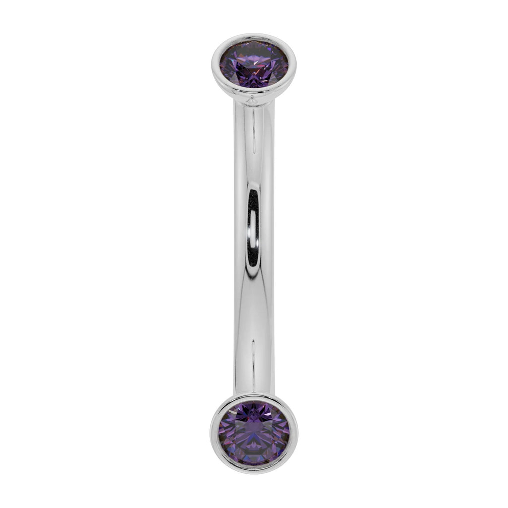 Royal Ear Piercing Grace - Dainty Amethyst Bezel-Set