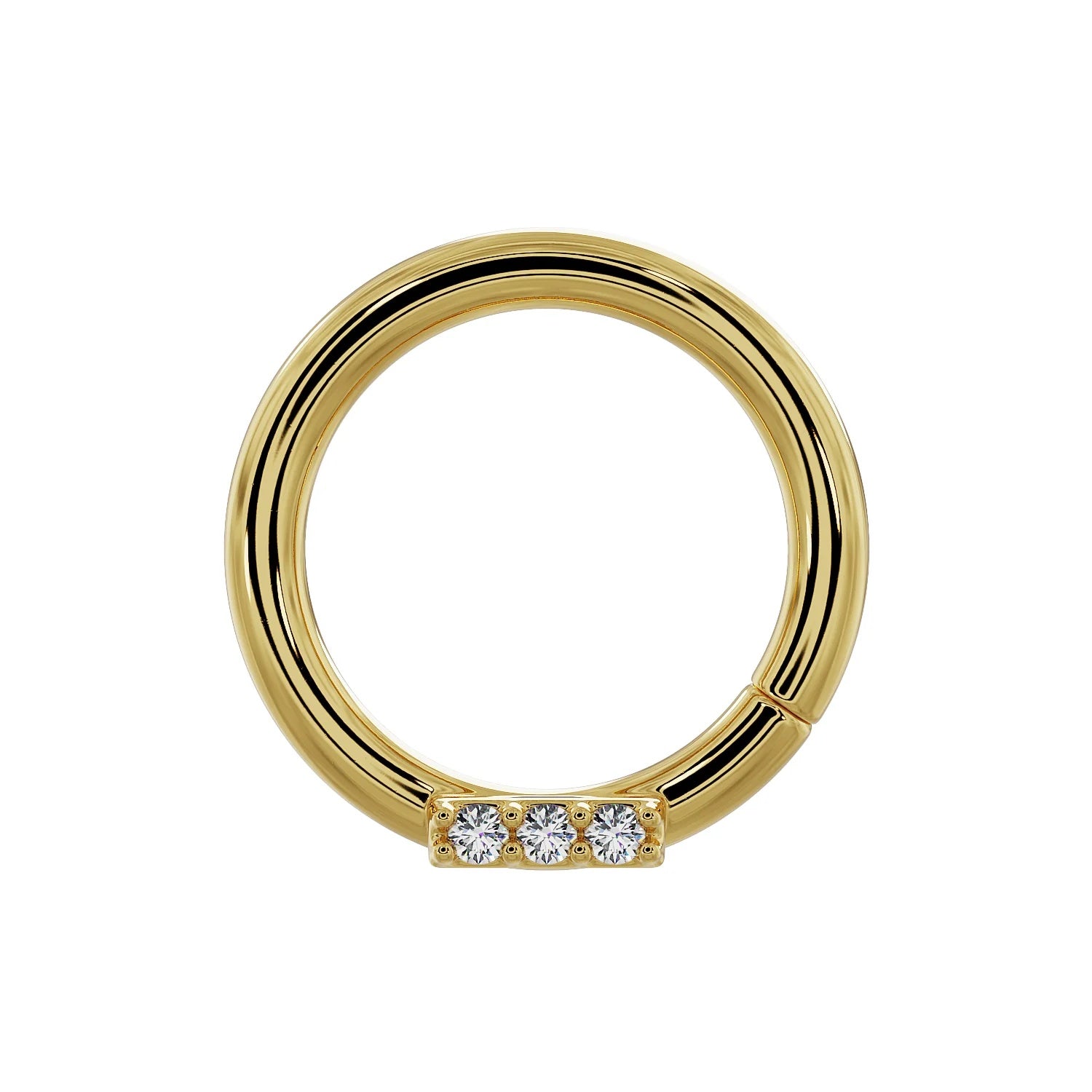 Ethereal Ear Piercing Elegance - Trinity Diamond Bar