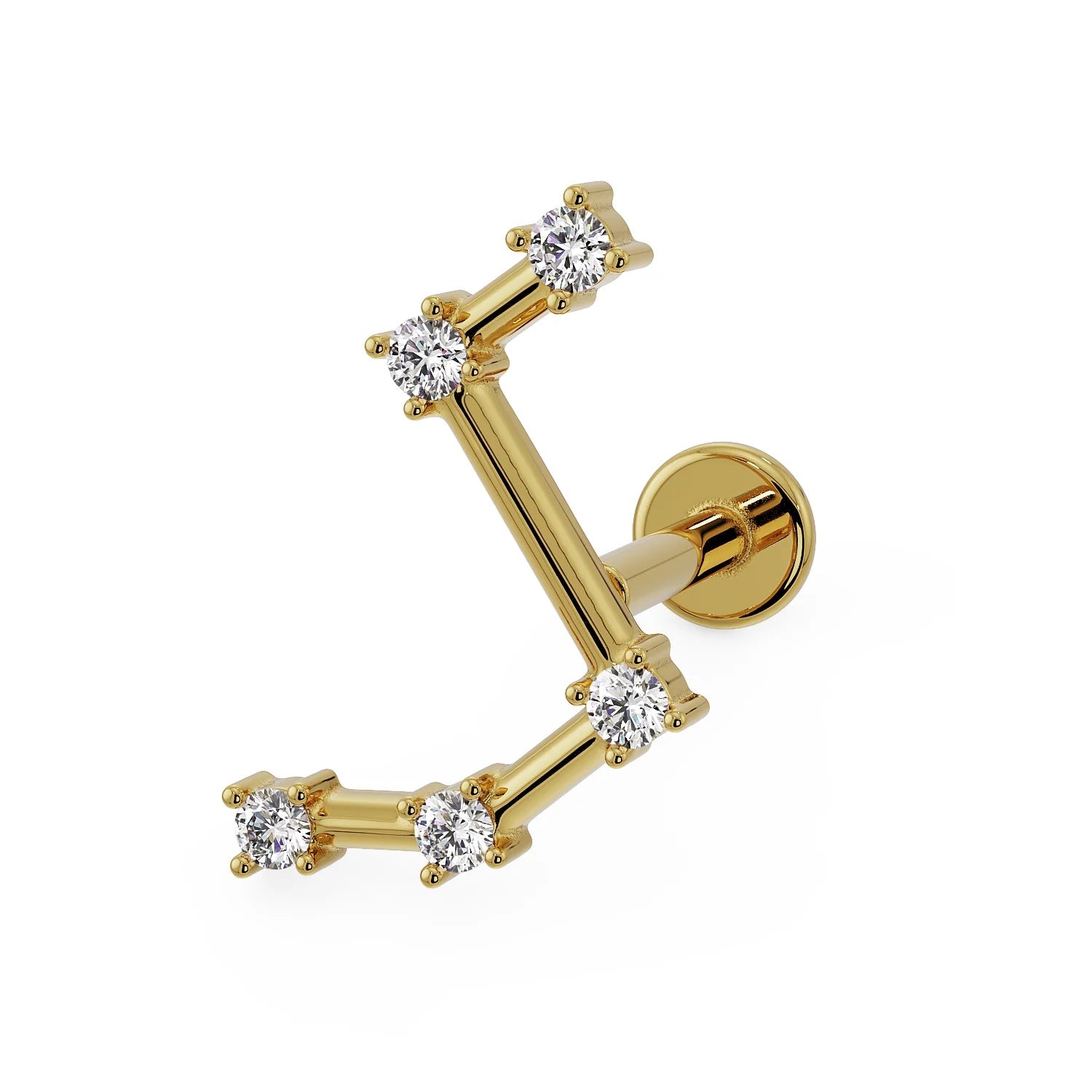 Royal Ear Piercing Radiance - Aries Constellation Flat