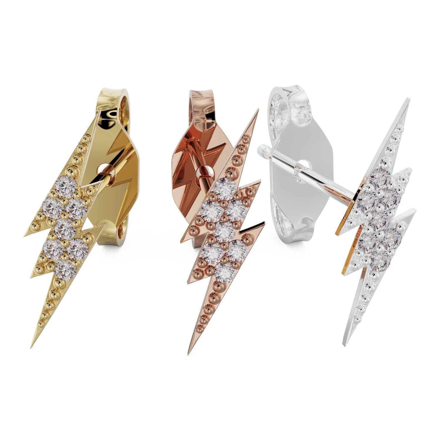 Infinite Ear Piercing Grace - Diamond Pave Lightning