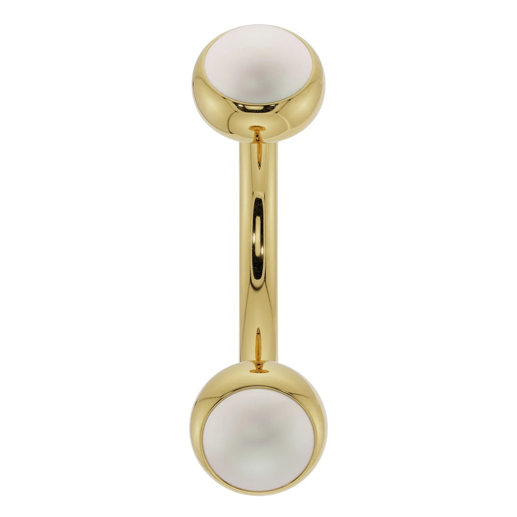 Aura Ear Piercing Grace - Pearl Bezel-Set Curved