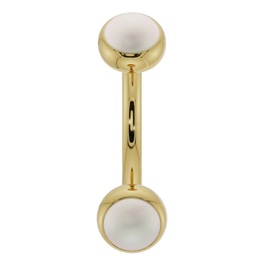 Aura Ear Piercing Grace - Pearl Bezel-Set Curved