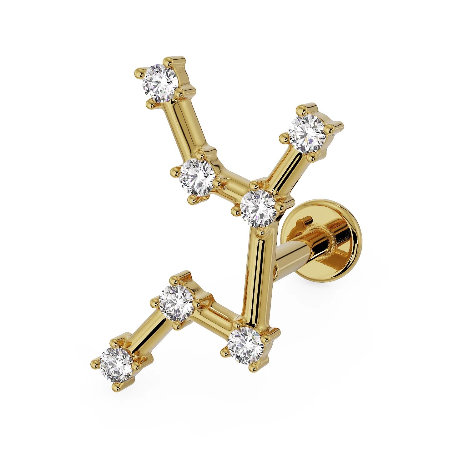 Timeless Ear Piercing Allure - Virgo Constellation Flat