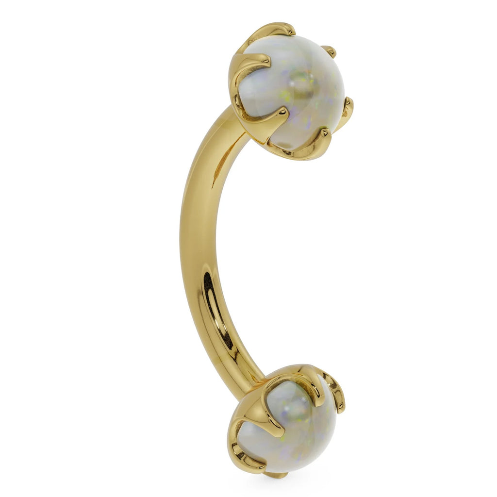 Luminous Ear Piercing Harmony - Opal Prong-Set Curved