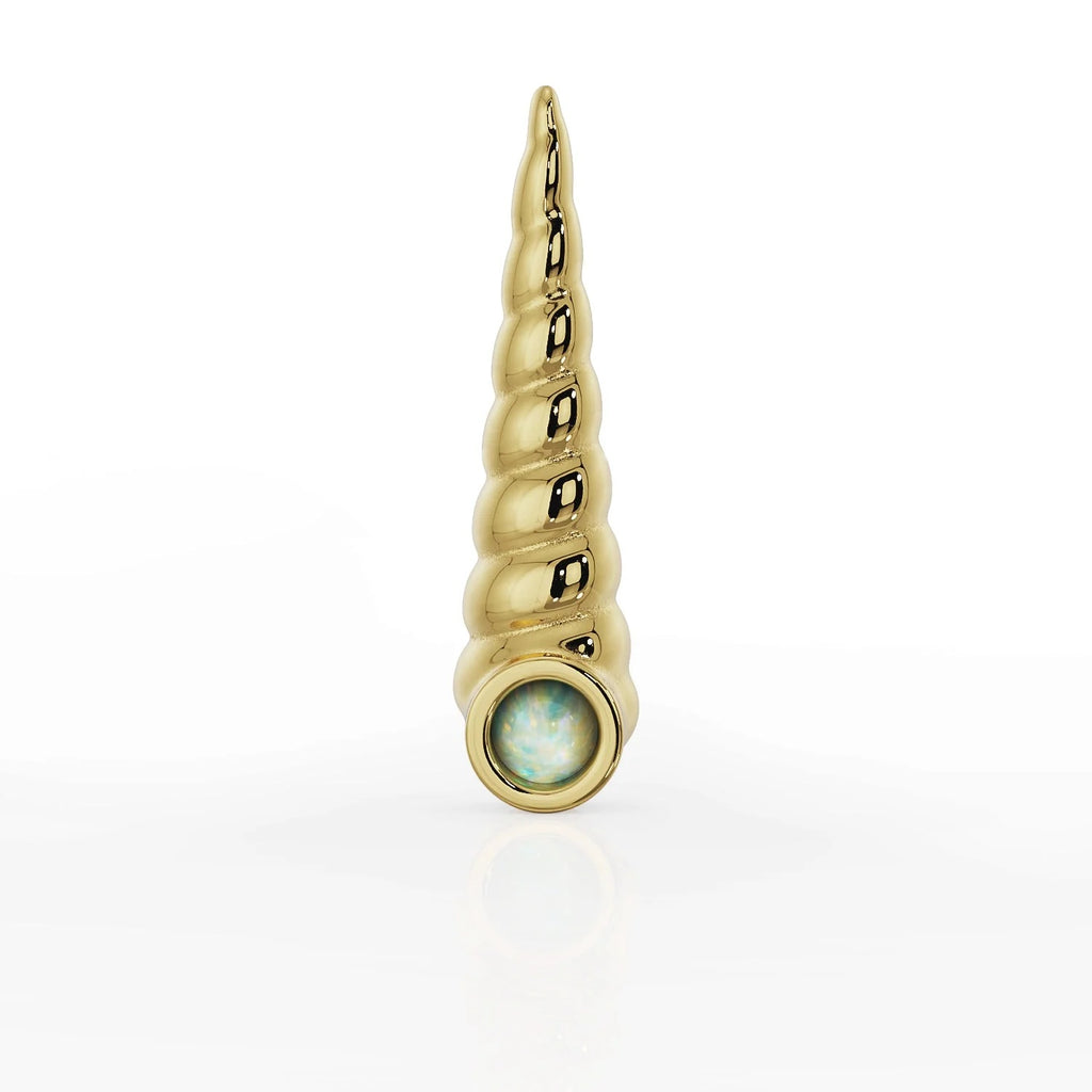 Ethereal Ear Piercing Radiance - Opal Unicorn Horn