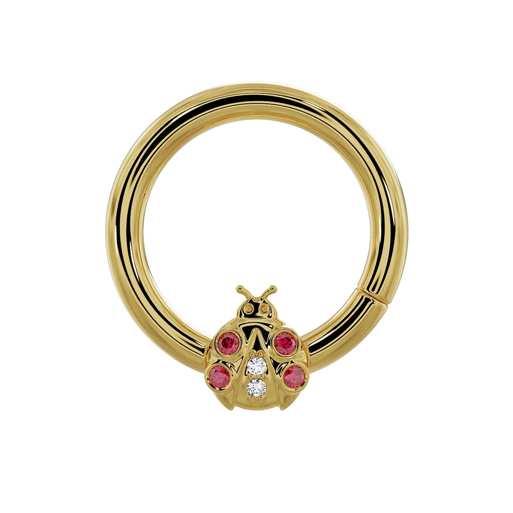 Celestial Ear Piercing Opulence - Ladybug Diamond Seam