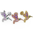 Royal Ear Piercing Elegance - Hummingbird Flat Back