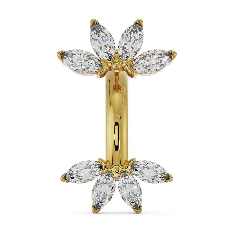 Aura Navel Piercing Radiance - Marquise Fan Gemstone