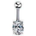 Ethereal Navel Piercing Harmony - Oval Cubic Zirconia