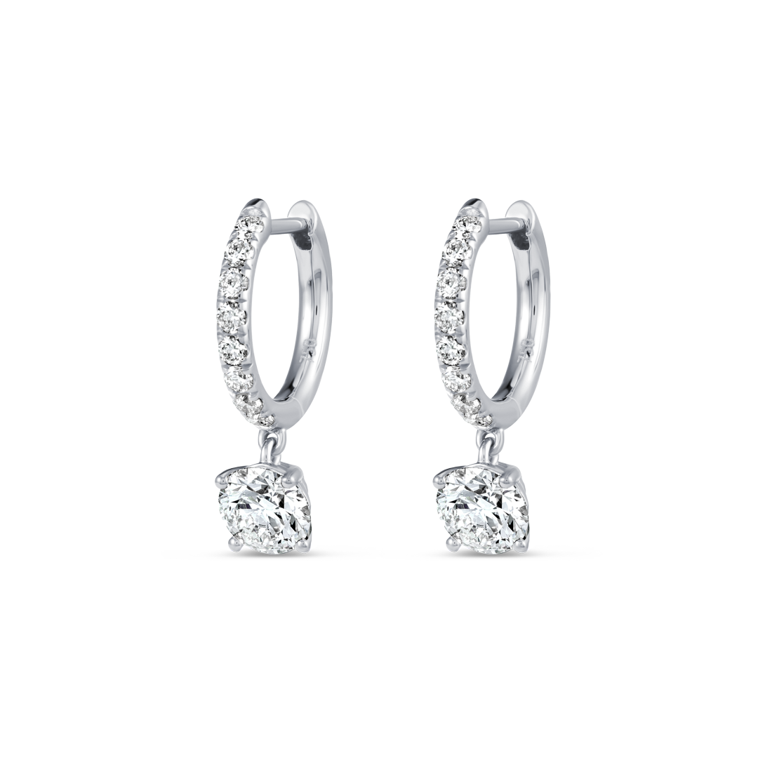 Royal Diamond Earrings Grandeur - Round Diamond Hoop