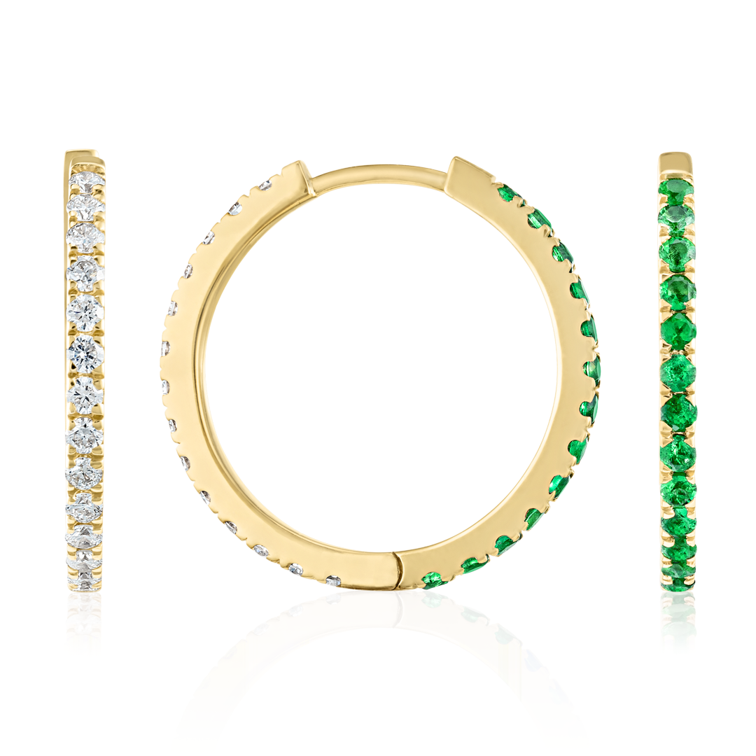 Sovereign Diamond Earrings Harmony - Medium Diamond Emerald