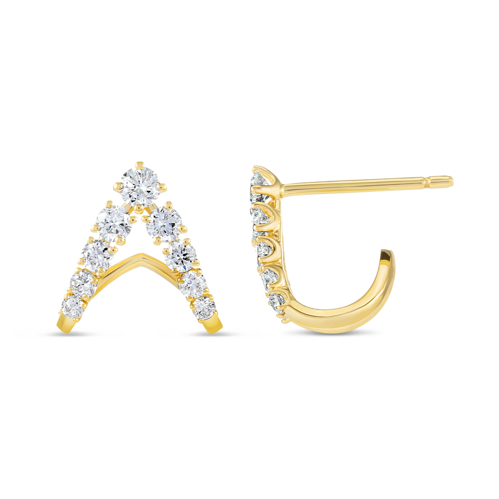 Ethereal Diamond Earrings Legacy - V-Shaped Diamond Curl